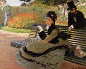 克劳德莫奈 - Camille Monet on a Garden Bench